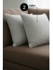 Chevron Bohem Dekoratif Punch Yastık Kırlent Kılıfı | 45x45 Açık Gri