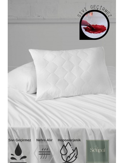 Kapitone-fermuarlı Microfiber %100 Sıvı Su Geçirmez Yastık Alezi Koruyucu